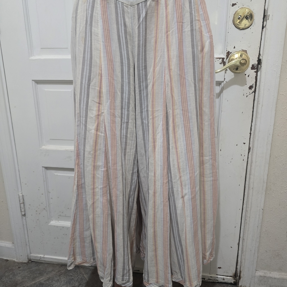 Free People Multicolor Striped Wide-Leg Pants - Picture 4 of 5